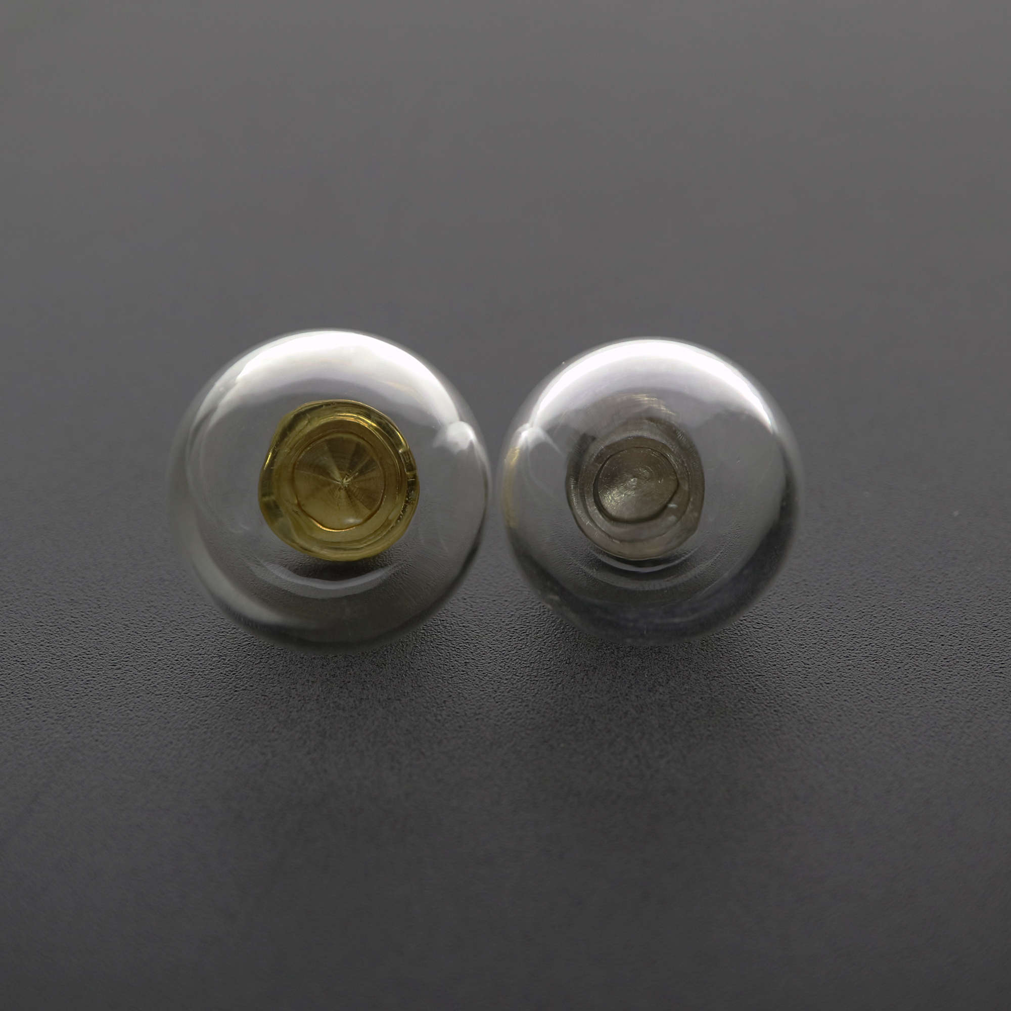 5Pcs 16-25MM Round Glass Dome Globe with 6MM Opening Silver Gold Plated Screw Cap for Perfume Liquid DIY Wish Vial Charm Supplies 1800515 - Click Image to Close